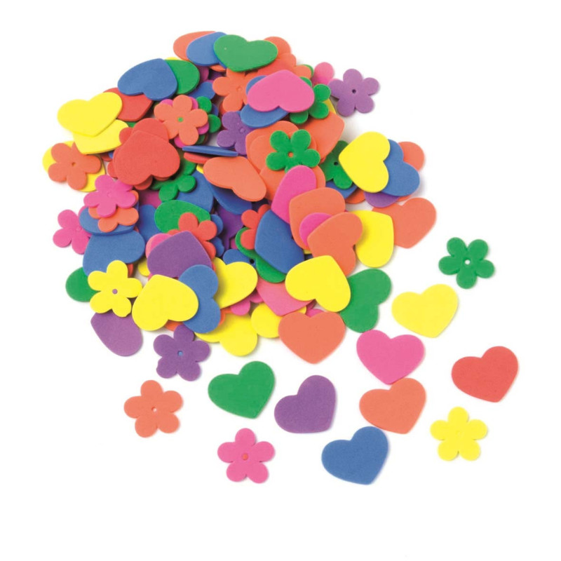 Hobbyrubber bloemen-harten