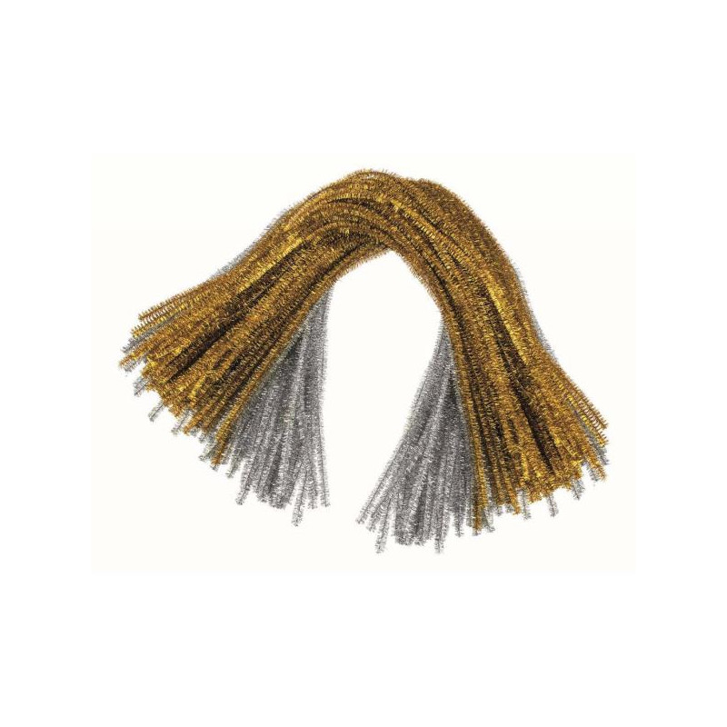Chenilledraad mix goud/zilver 160st.