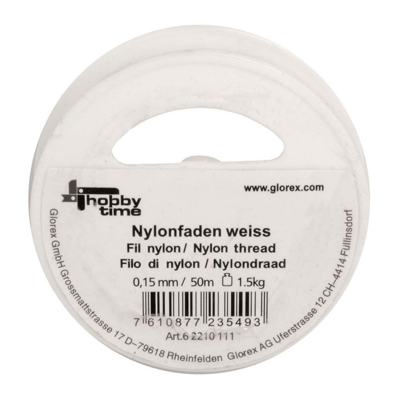 Nylondraad wit 0,15mm 50m