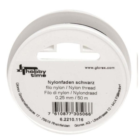 Nylondraad zwart 0,25mm 50m