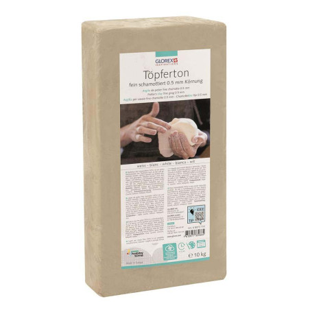 Pottenbakkersklei fijne chamotte wit 10kg