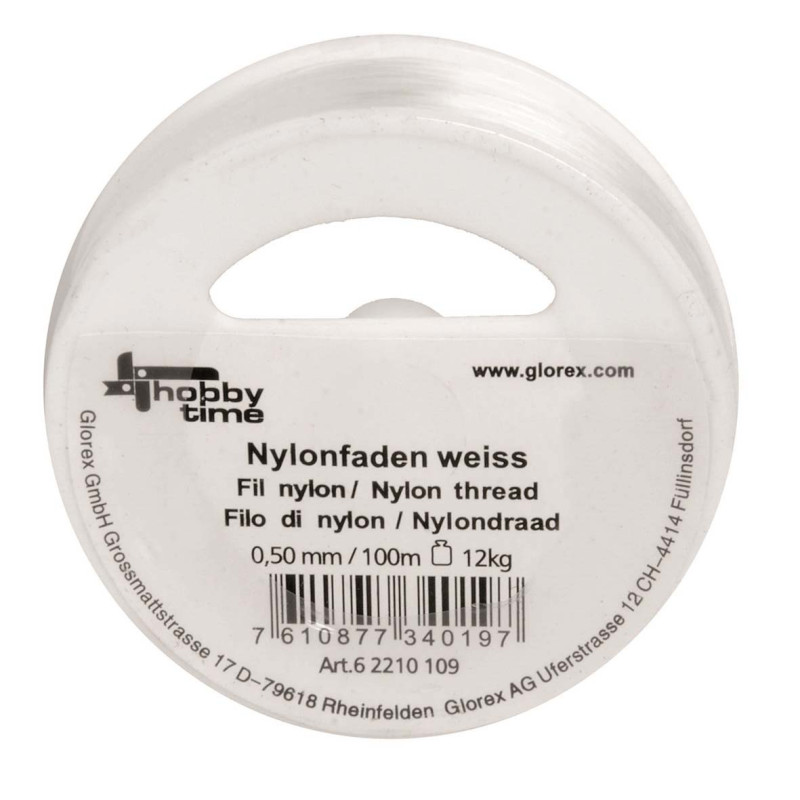 Nylondraad wit 0,50mm 100m