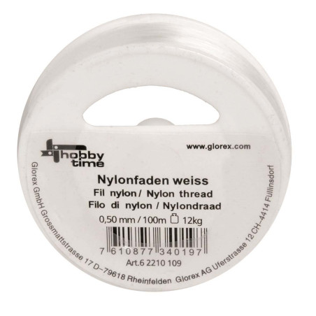 Nylondraad wit 0,50mm 100m