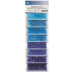 Rocailles mix blauwe tinten 40g