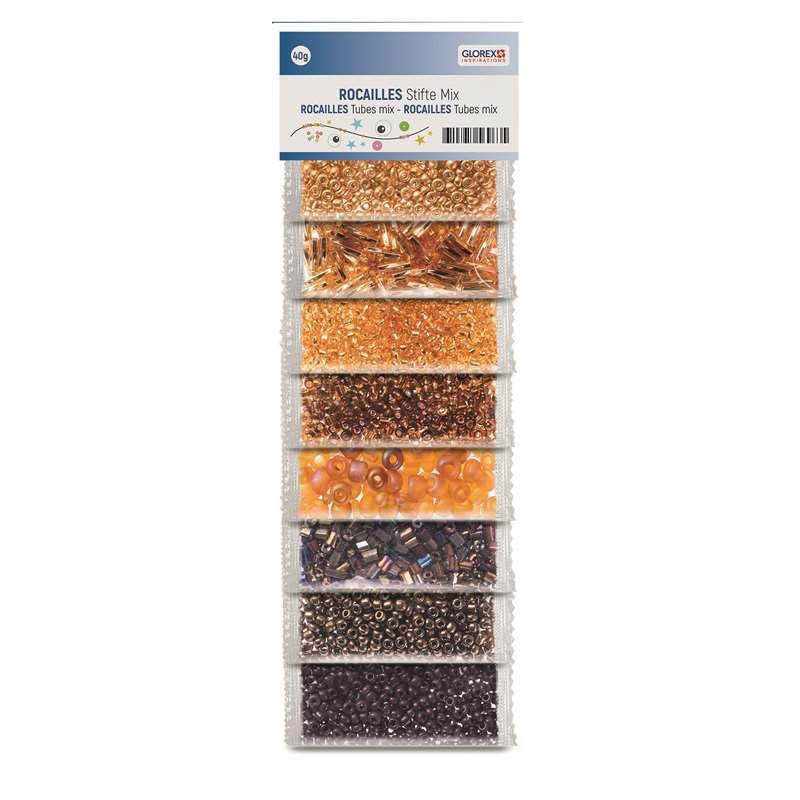 Rocailles mix bruine tinten 40g