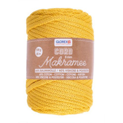 Macramé koord 5mm mosterdgeel