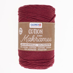 Macramé katoen 2mm bordeaux