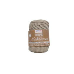 Macramé touw 3mm taupe