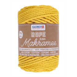 Macramé touw 3mm mosterdgeel