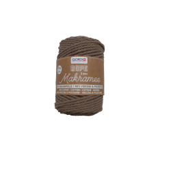 Macramé touw 3mm lichtbruin