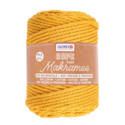Macramé touw 5mm mosterdgeel