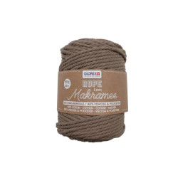 Macramé touw 5mm lichtbruin