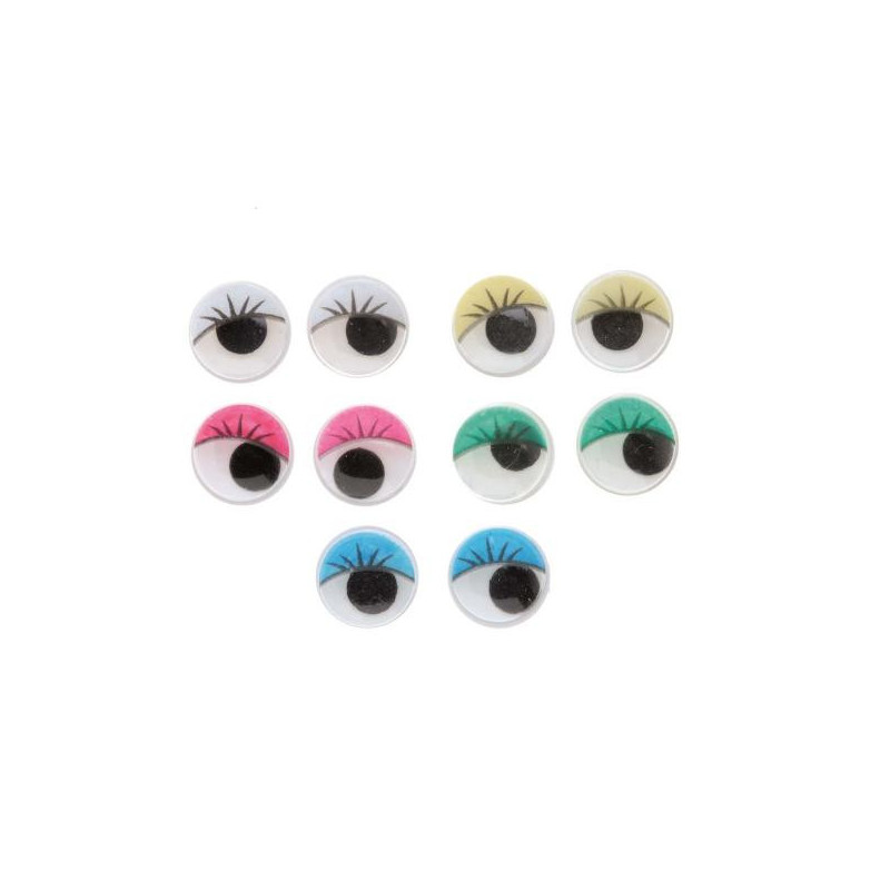 Wiebeloogjes gekleurd 10mm 10st