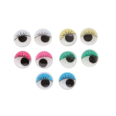 Wiebeloogjes gekleurd 10mm 10st