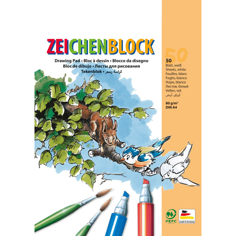 Tekenblok A4 80g/m2 offset