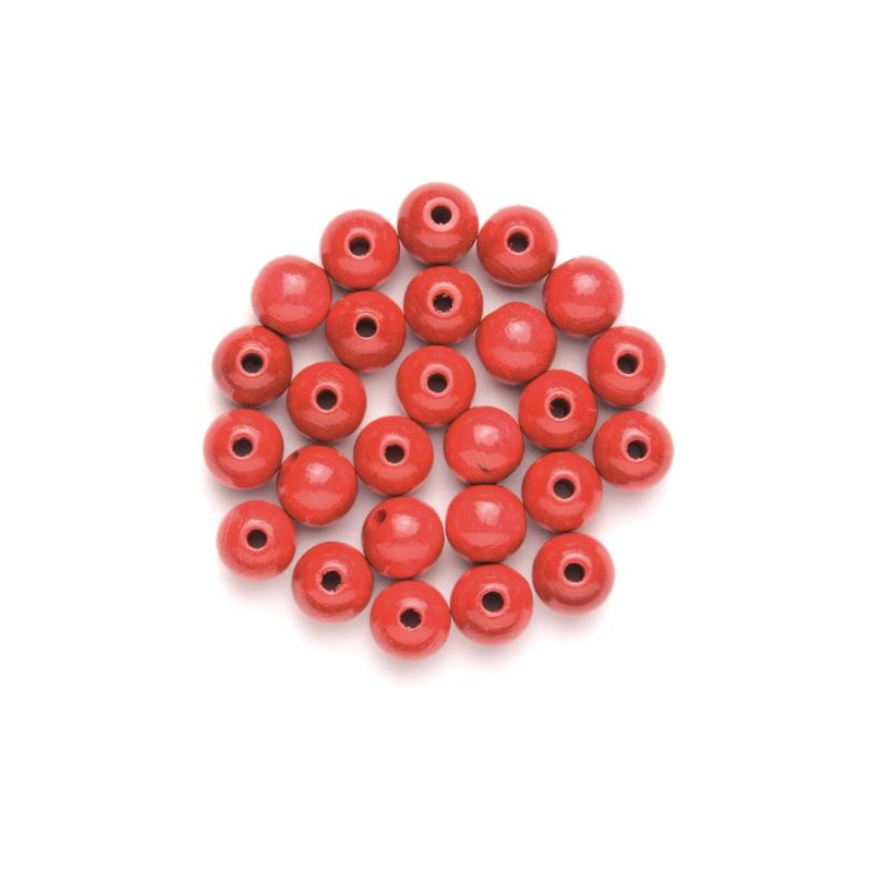 Houten kralen rood 4mm