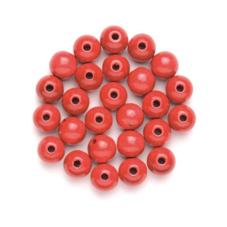 Houten kralen rood 4mm