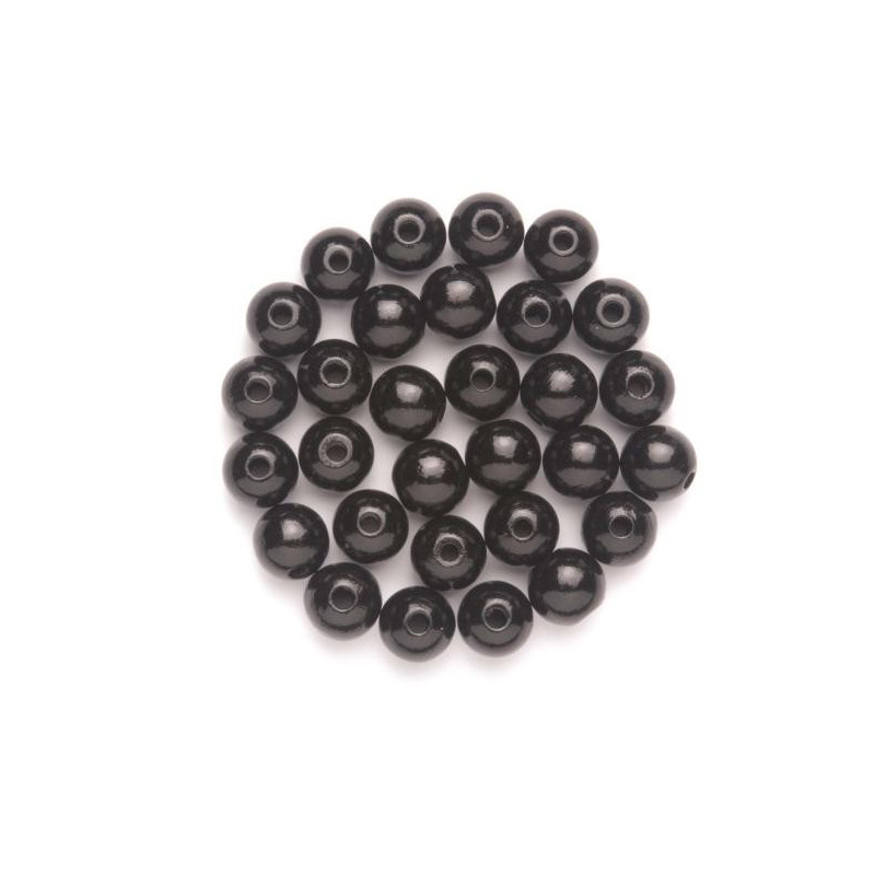 Houten kralen zwart 4mm