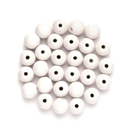 Houten kralen wit 6mm