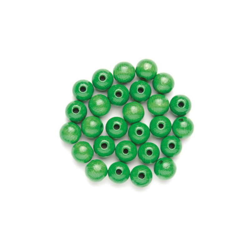 Houten kralen groen 6mm