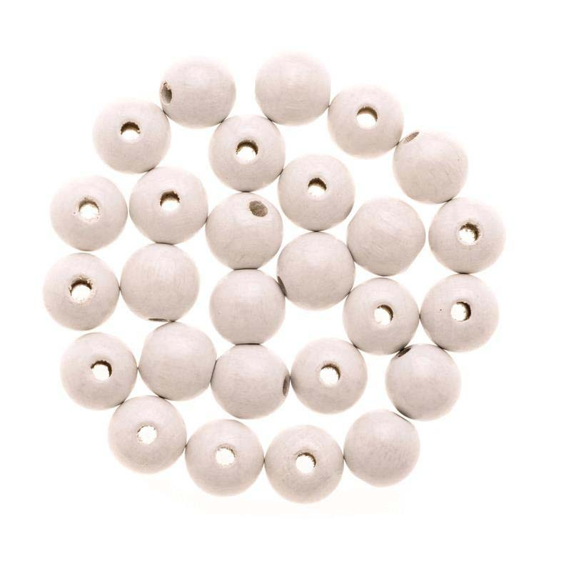 Houten kralen wit 8mm