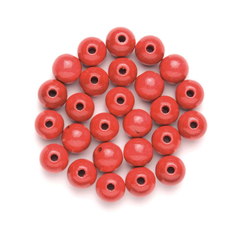 Houten kralen rood 8mm