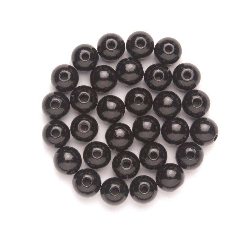 Houten kralen zwart 10mm