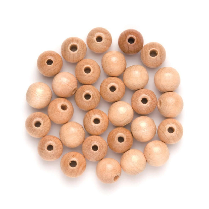 Houten kralen naturel 12mm