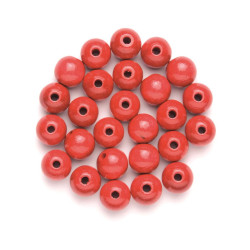Houten kralen rood 12mm