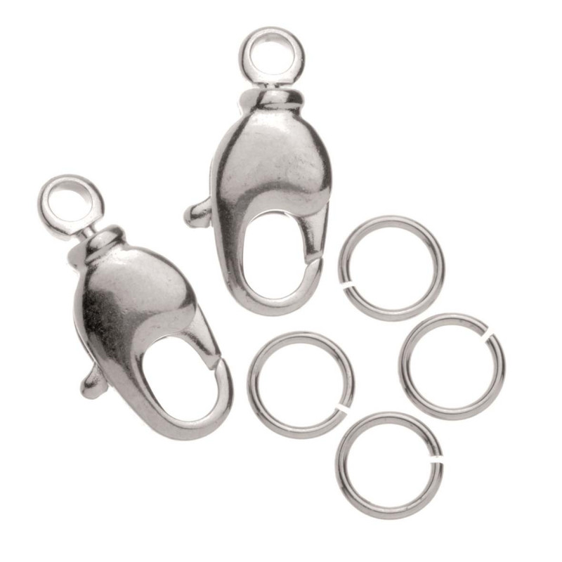 Karabijnslot zilverkleurig 12mm draaibaar