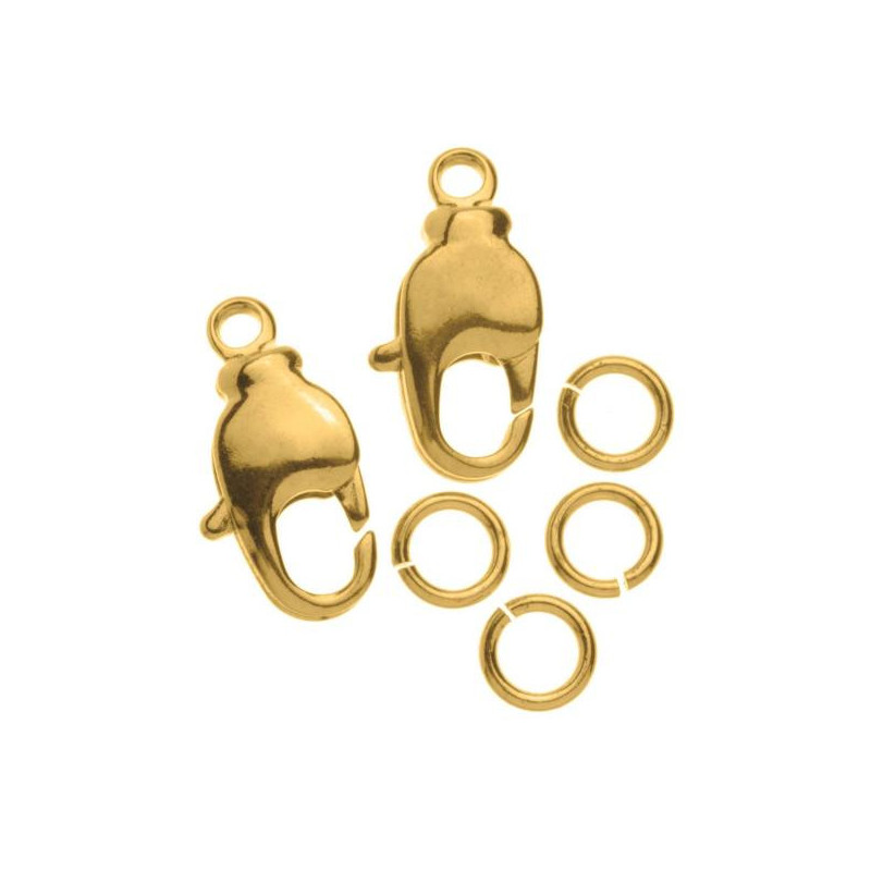 Karabijnslot goudkleurig 12mm draaibaar