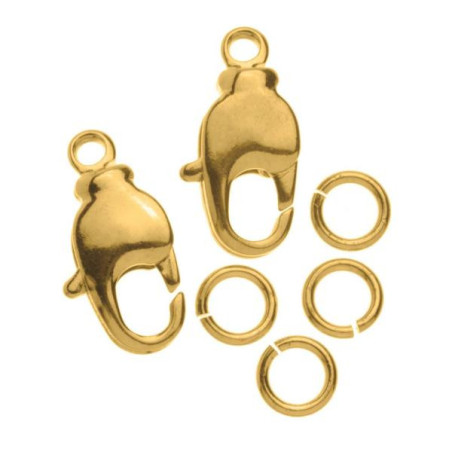 Karabijnslot goudkleurig 12mm draaibaar
