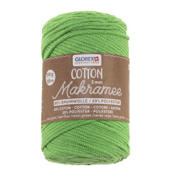 Macramé katoen 2mm neon groen