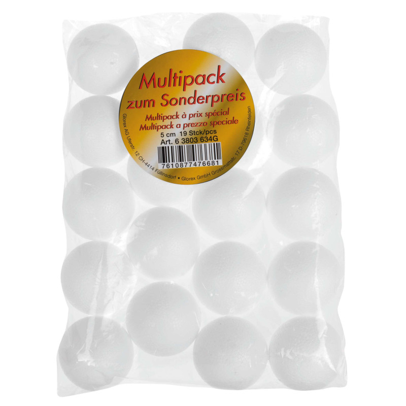 Styropor ballen 5cm zak 19st.
