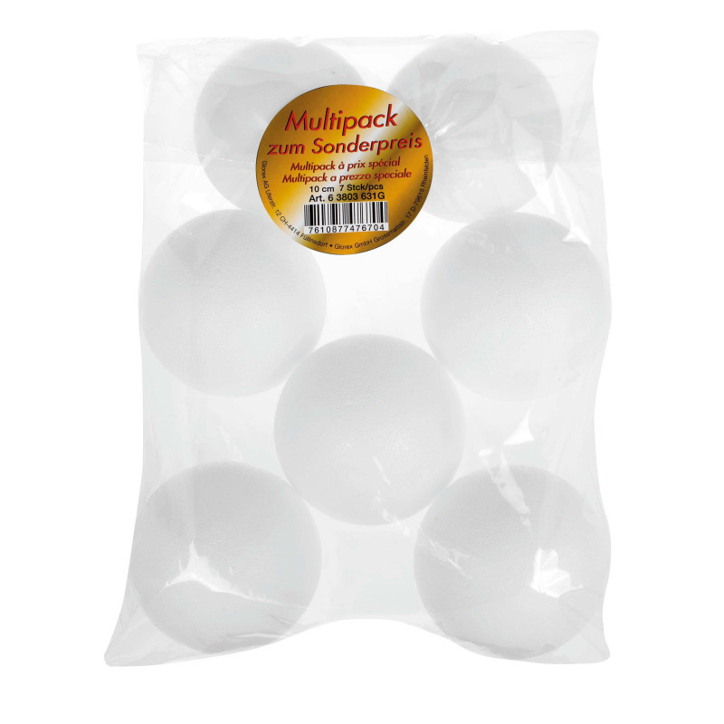 Styropor ballen 10cm zak 7st.