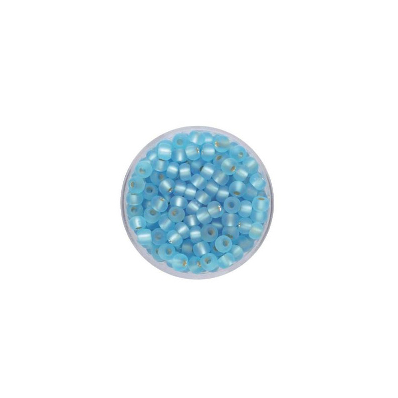 Rocailles 4.5mm silver lustre mat light blue