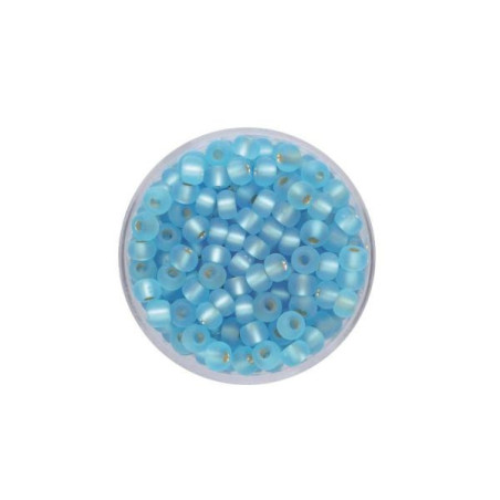 Rocailles 4.5mm silver lustre mat light blue