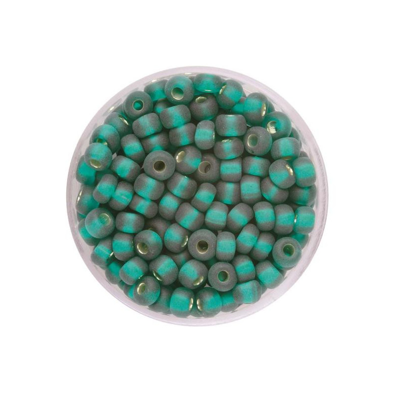 Rocailles 4.5mm silver lustre mat petrole