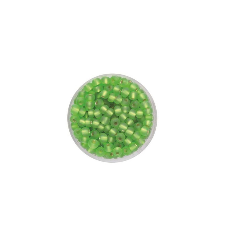 Rocailles 4.5mm silver lustre mat light green