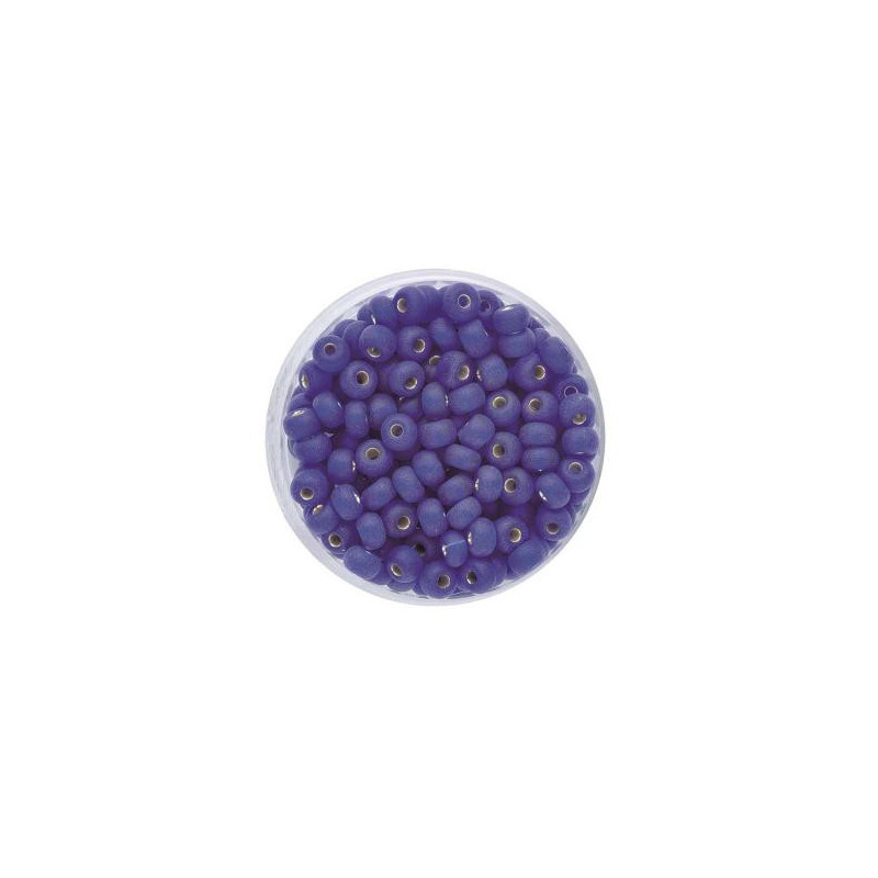 Rocailles 4.5mm silver lustre mat dark blue
