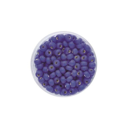 Rocailles 4.5mm silver lustre mat dark blue