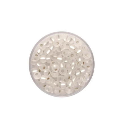 Rocailles 4.5mm silver lustre mat white