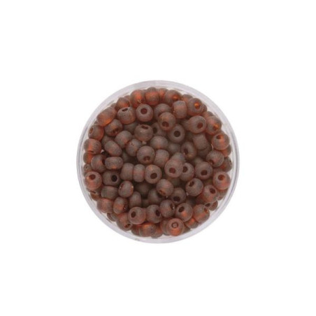 Rocailles 4.5mm silver lustre mat dark brown