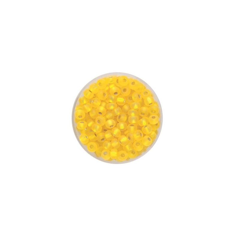 Rocailles 4.5mm silver lustre mat yellow