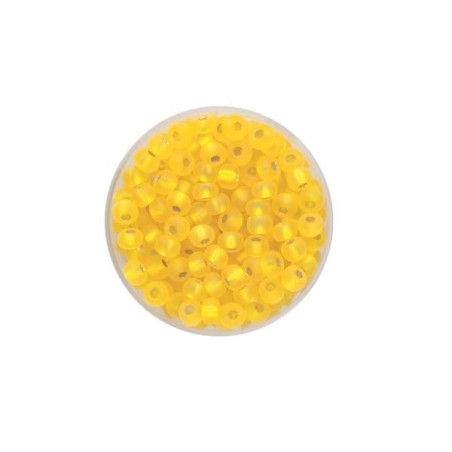 Rocailles 4.5mm silver lustre mat yellow