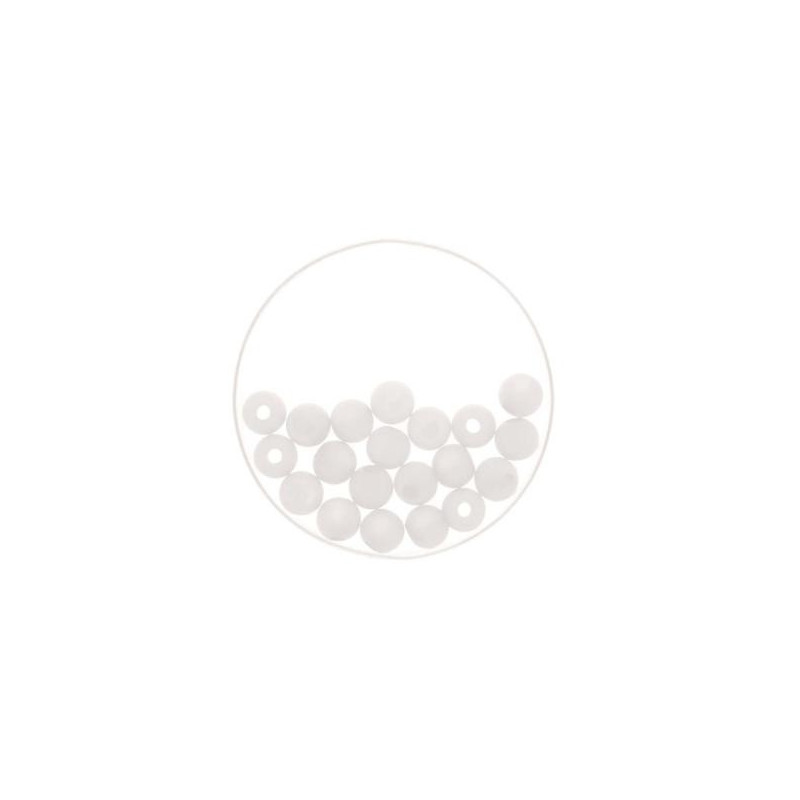 Bead 6mm Polaris mat 20pcs white