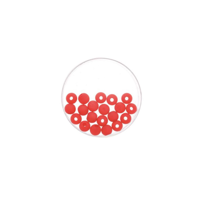 Bead 6mm Polaris mat 20pcs red