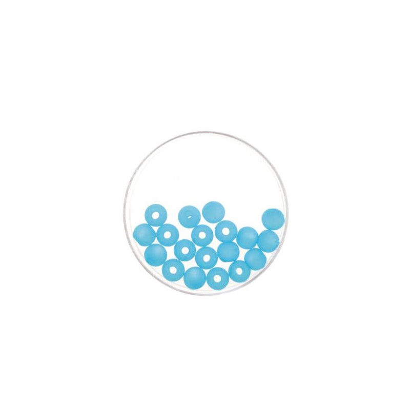 Bead 6mm Polaris mat 20pcs aqua