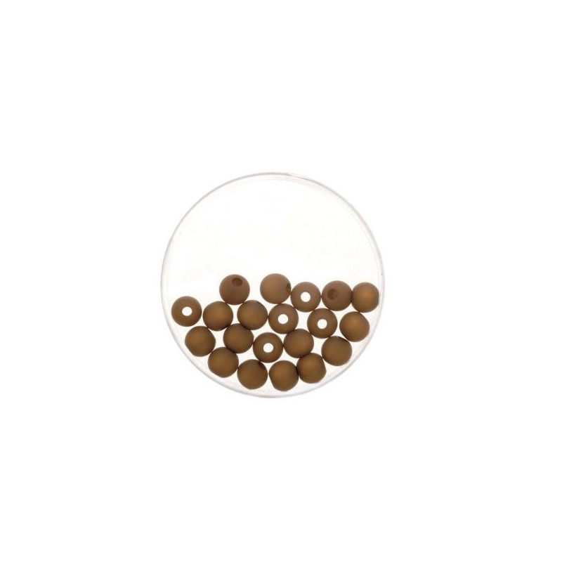 Bead 6mm Polaris mat 20pcs dark brown