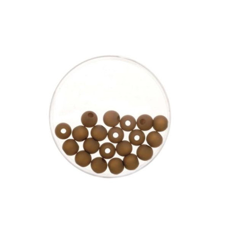 Bead 6mm Polaris mat 20pcs dark brown